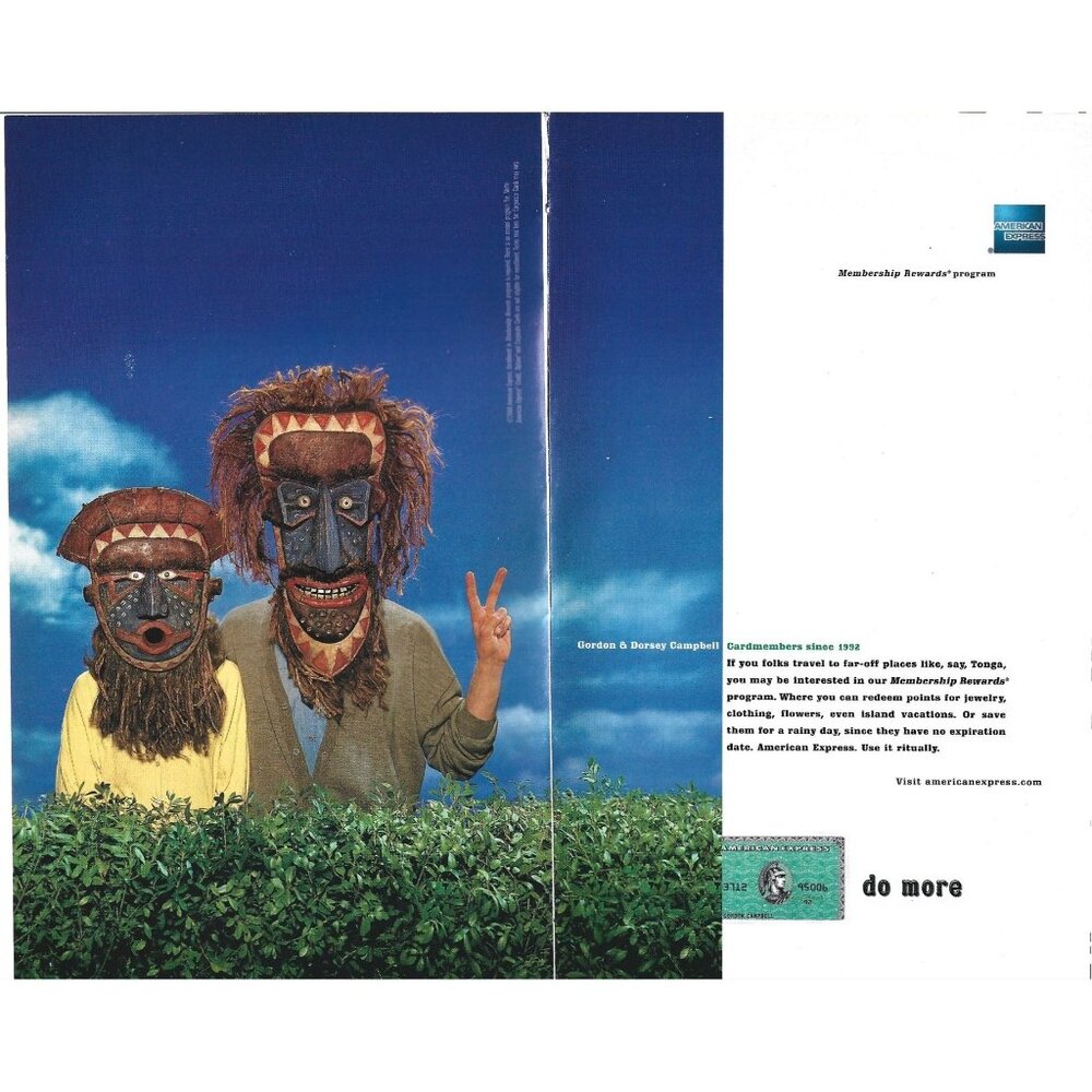 American Express ADVERT 2000s Vintage Print Ad 2 PAGE 10 inch